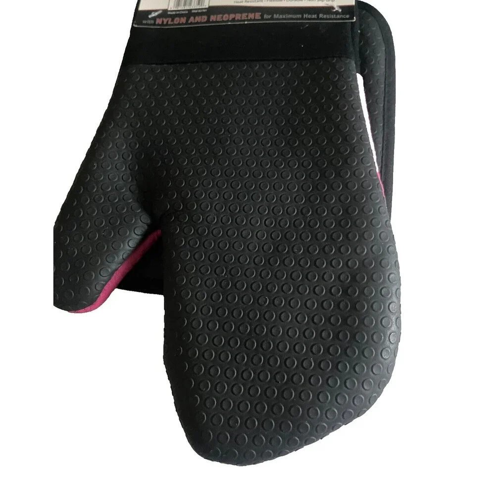 Sultans Linens Pink Fuchsia Neoprene Oven Mitt Potholder Spring Summer Set of 2